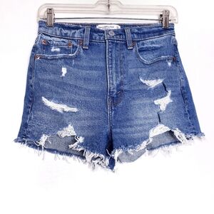 Abercrombie & Fitch Blue High-Waisted Jean Shorts